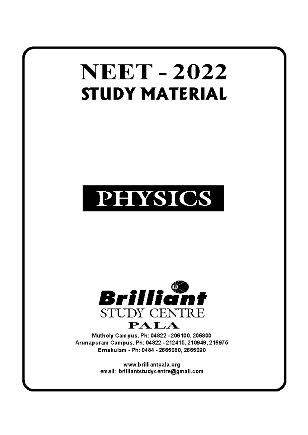 NEET 2022 PHYSICS STUDY MATERIAL - CHAPTER 01 UNITS AND MEASUREMENTS ...