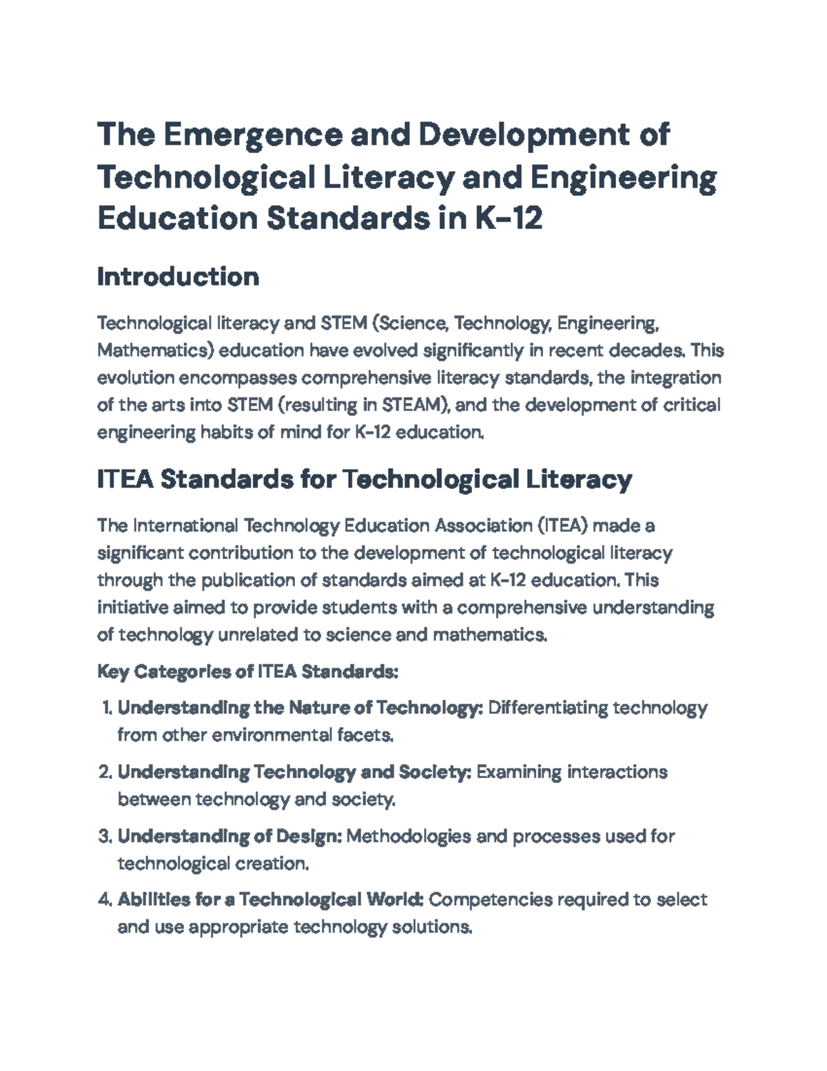 STEAM Education & Engineering Standards in K-12: A Comprehensive ...