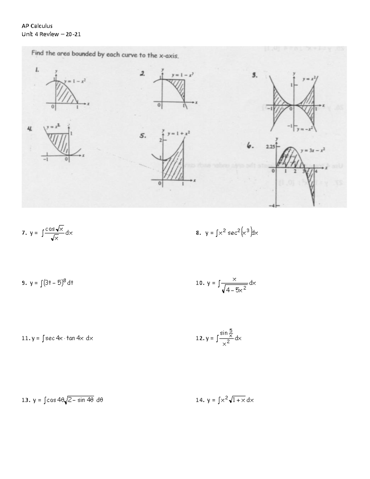 AP Calculus (Ch 4) Unit 4 Review: Key Concepts & Problems - Studocu