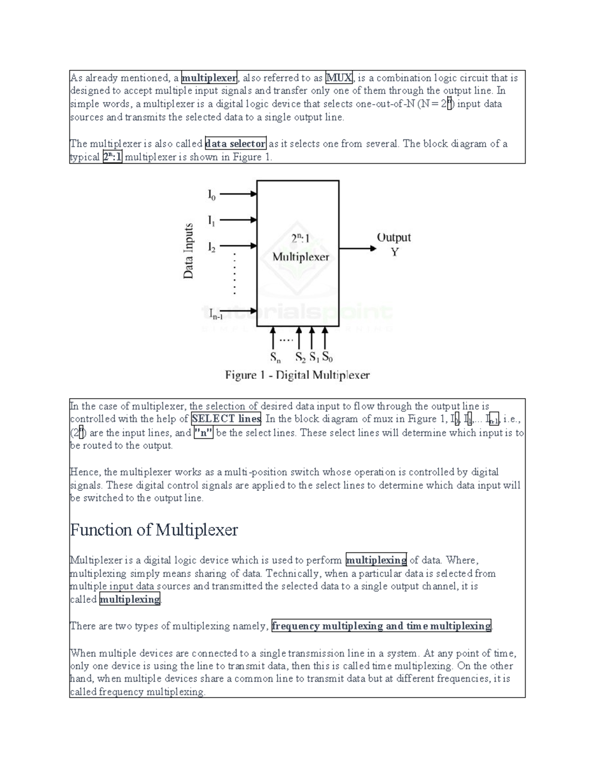 Multiplexer (MUX) Overview and Applications in Digital Logic - Studocu