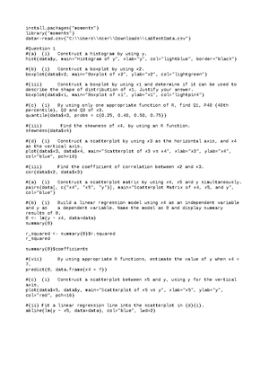 Lab-1 - R coding questions - For now, view this database as the ...