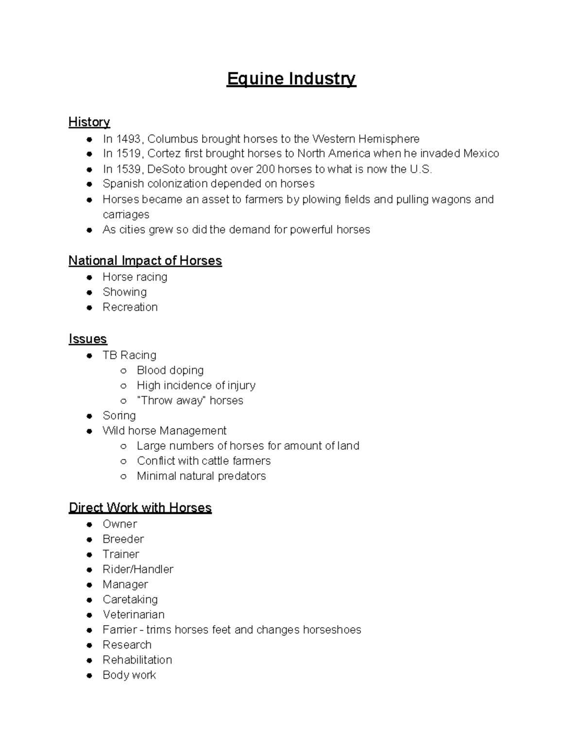 Equine Industry Overview and Management Practices (EQM 101) - Studocu