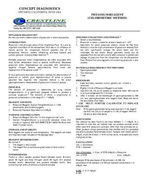 Sodium Reagent Set Colorimetric Method: Diagnostic Procedures and ...