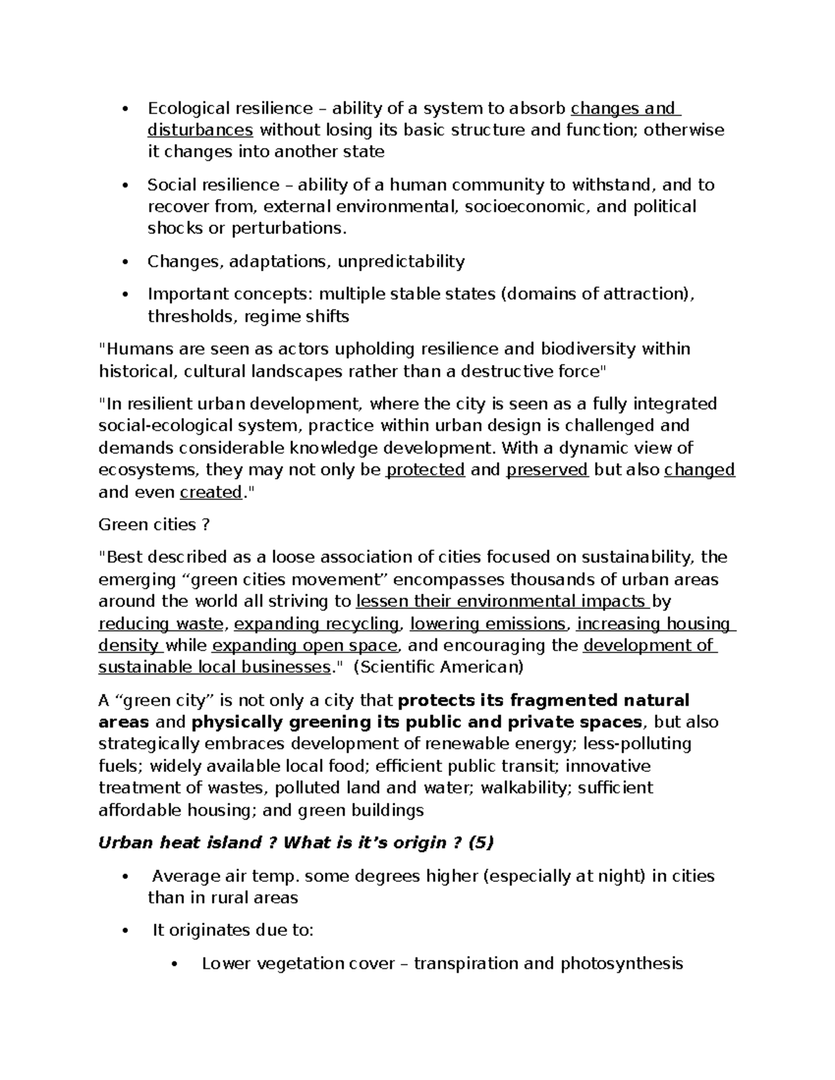Urban Resilience and Sustainability: Challenges & Strategies (Course ...