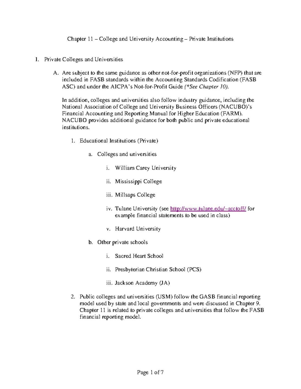 Ch. 11 - Notes - Chapter 11 College and University Accounting Private ...