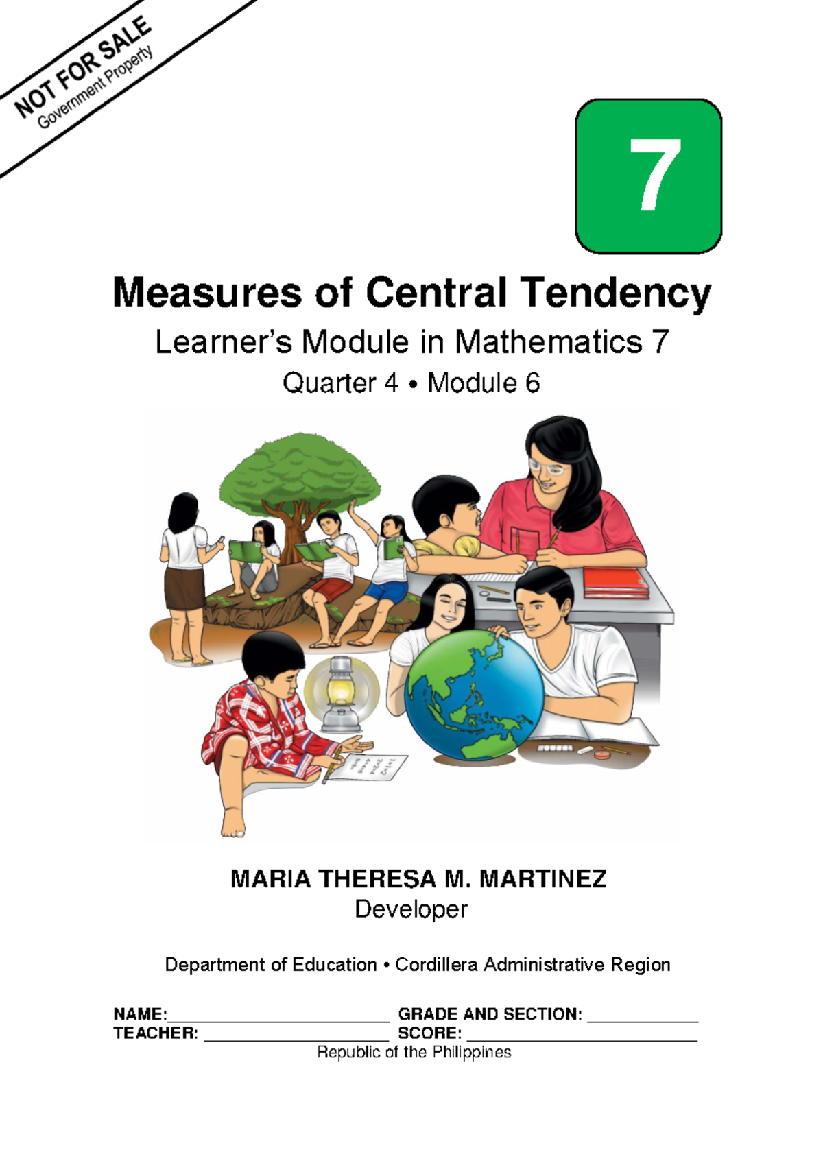 Math 7 Q4 Mod 6: Measures of Central Tendency Guide - Studocu