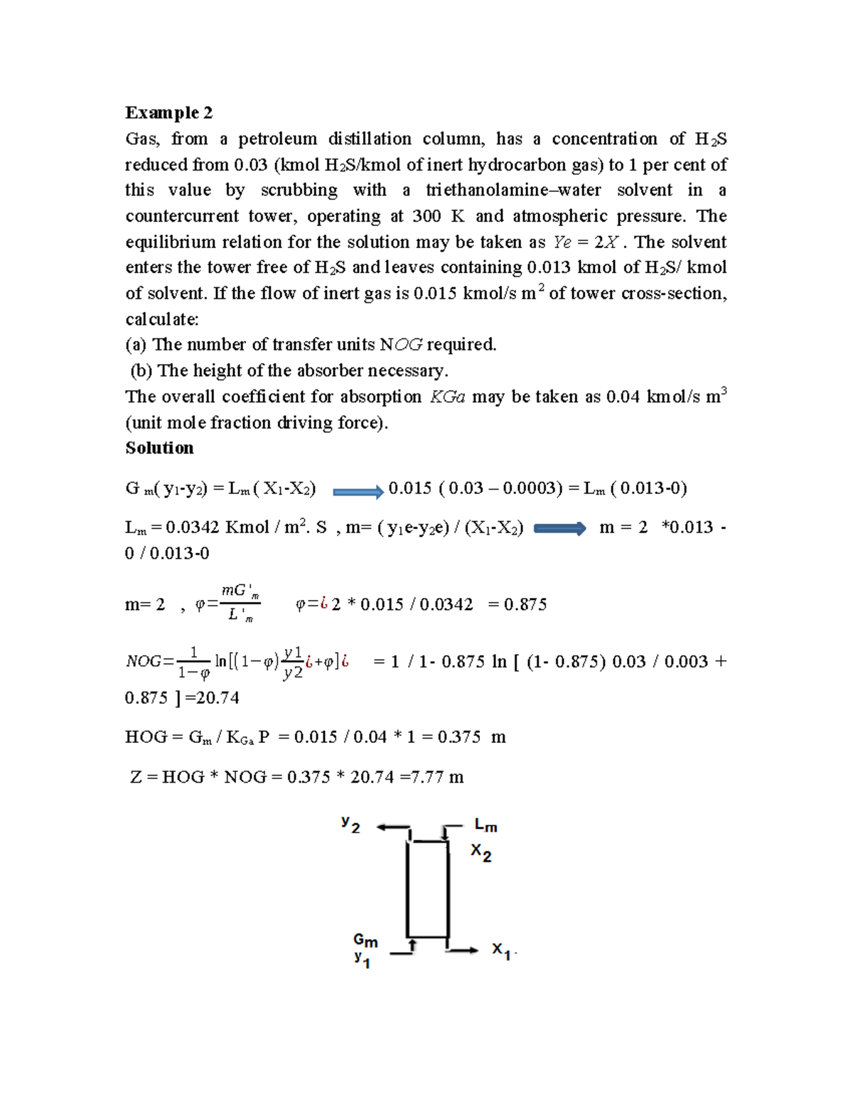 Pubdoc 3 7537 844 - Gas Absorption Notes and Calculations - Studocu