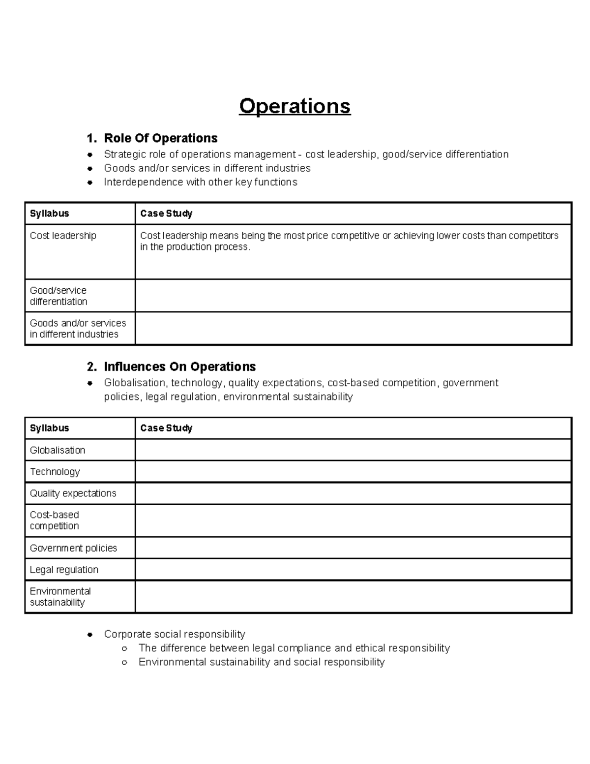 Operations 1: Strategic Role & Case Studies in Management - Studocu