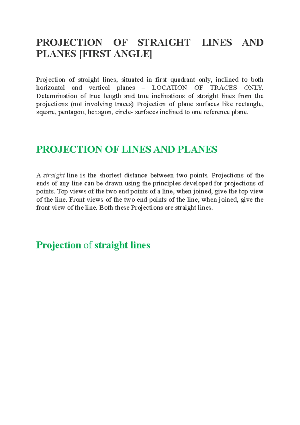 FREE HAND Sketching AND Perspective Projection - FREE HAND SKETCHING ...