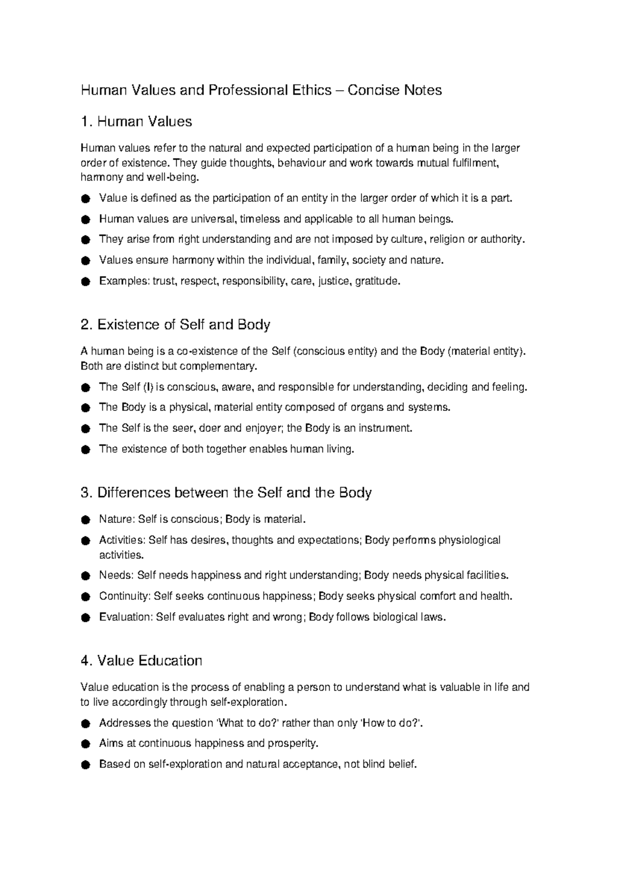 Human Values and Professional Ethics: Concise Notes for HVPE 101 - Studocu