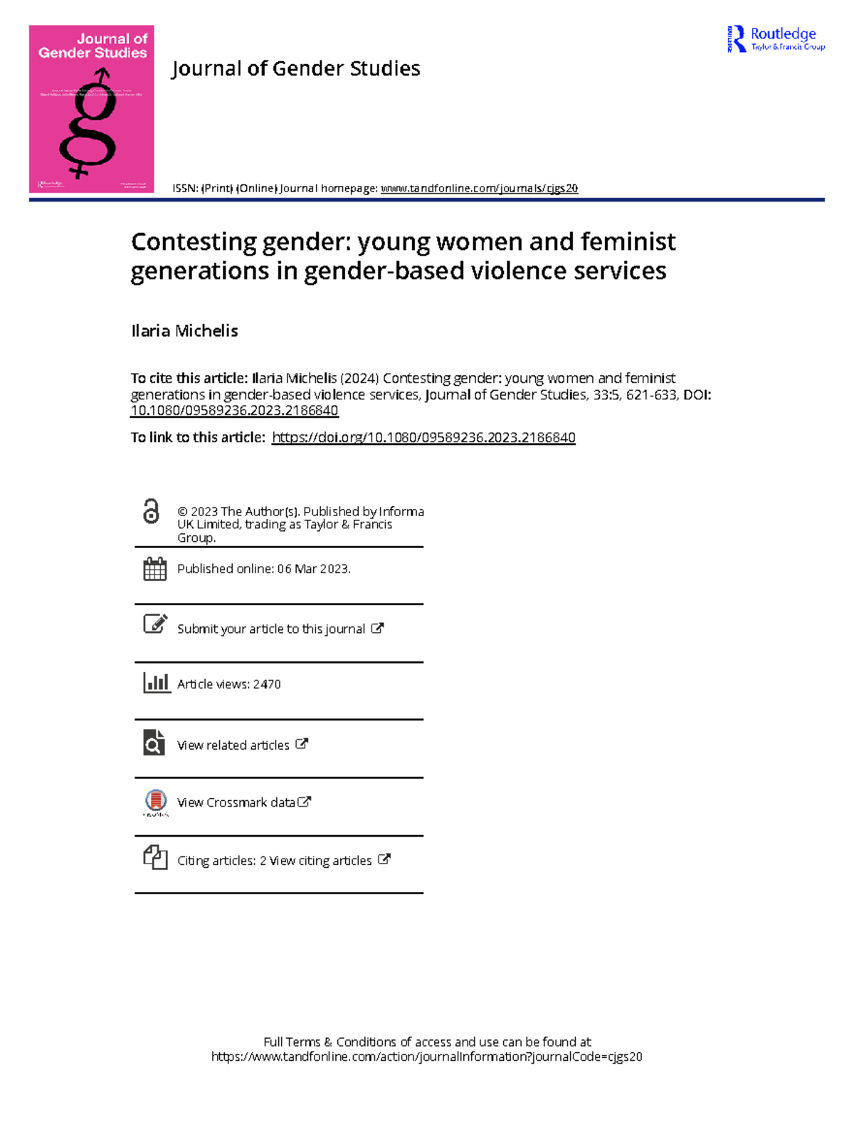 Contesting gender young women and feminist generations in gender-based ...