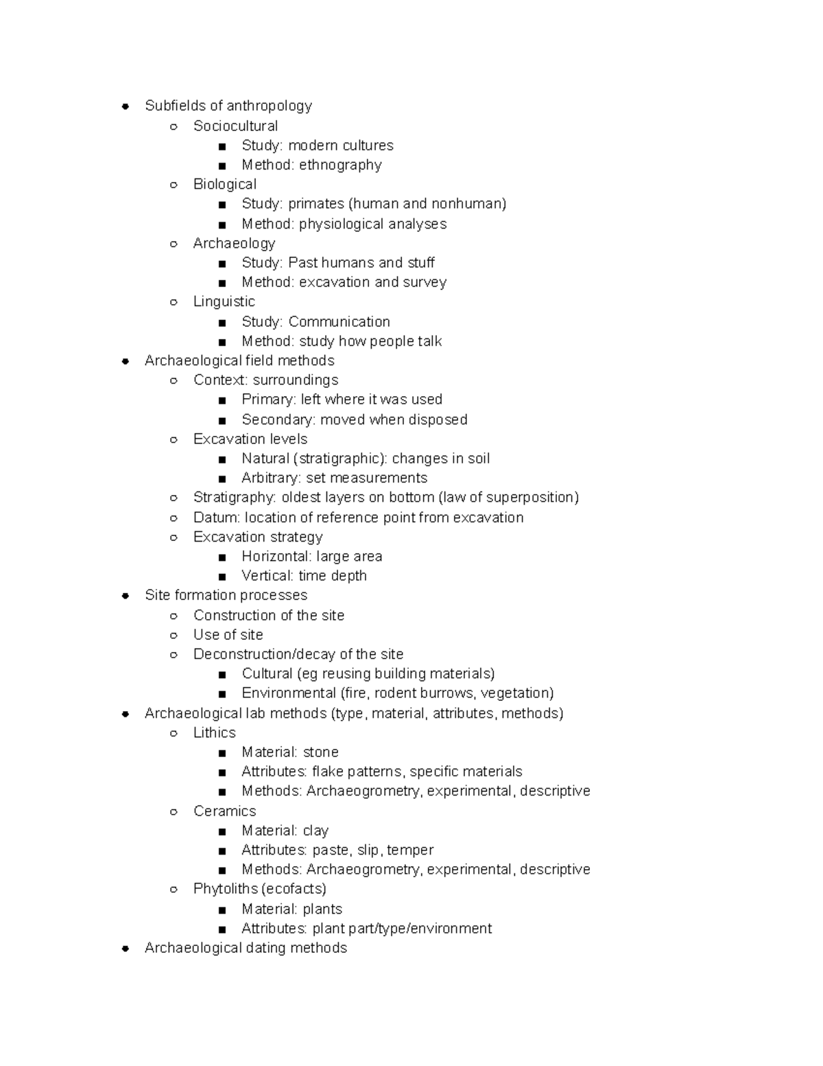 Anthropology Study Guide: Subfields, Methods & Key Concepts (ANTH 101 ...