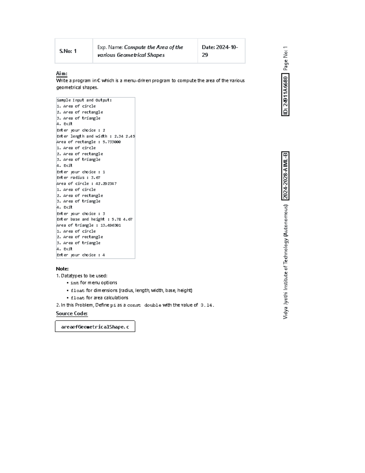 Lab Record Download - This is for PPS lab manual for first year - ID ...