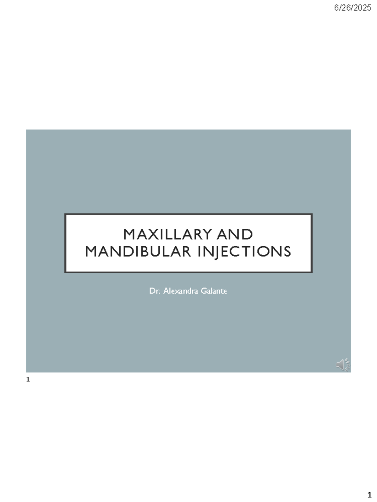 Maxillary and Mandibular Injections Techniques (DENT 101) - Studocu