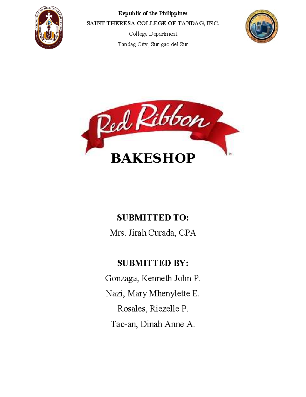 CASE STUDY: RED RIBBON BAKESHOP STRATEGIC ANALYSIS (FIN 2025) - Studocu