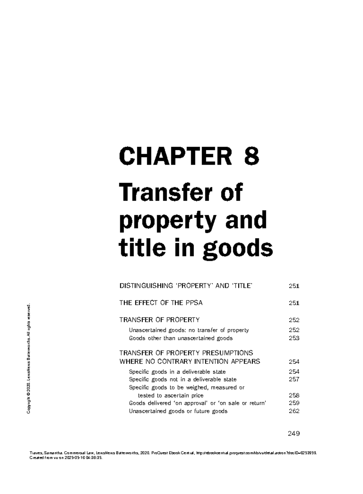 Chapter 8: Transfer of Property and Title in Goods - Commercial Law ...