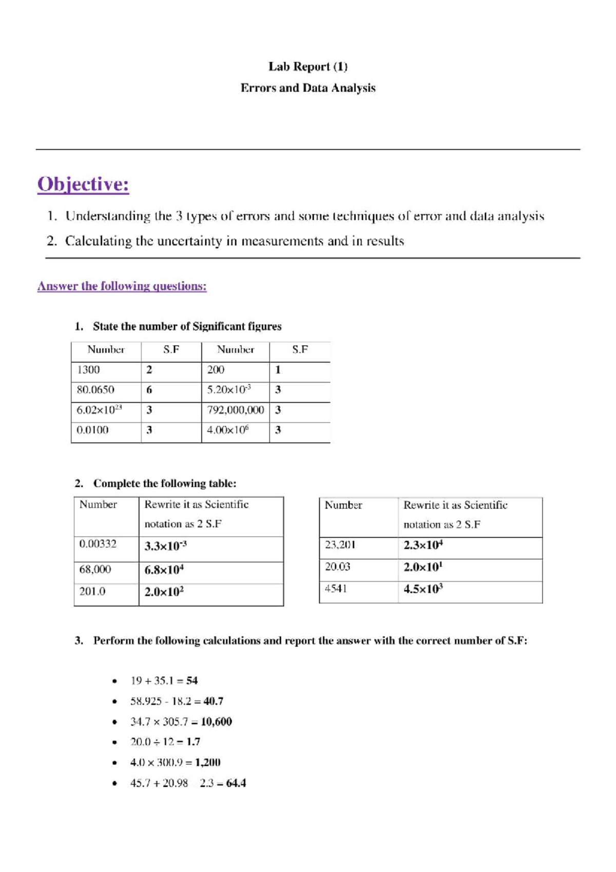 General Physics Lab 1 (PHYS 135). Error and data analysis completed ...