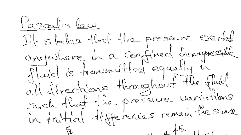 PHY 161 Final Exam Notes on Pascal's Law and Fluid Mechanics - Studocu