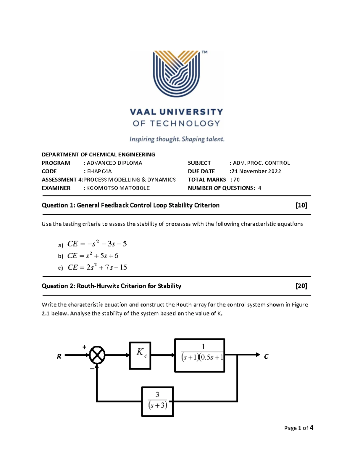 2023 EHCEL 4 A Process Control Practical Lab Guide - Studocu