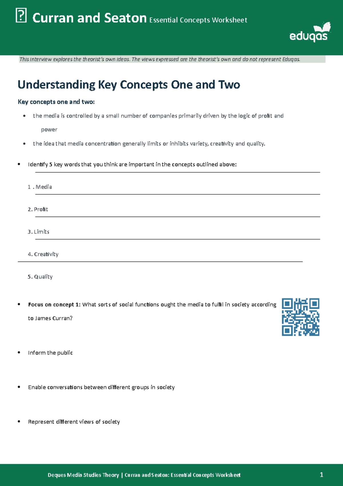 Curran and Seaton Worksheet 1: Media Ownership and Impact Analysis ...