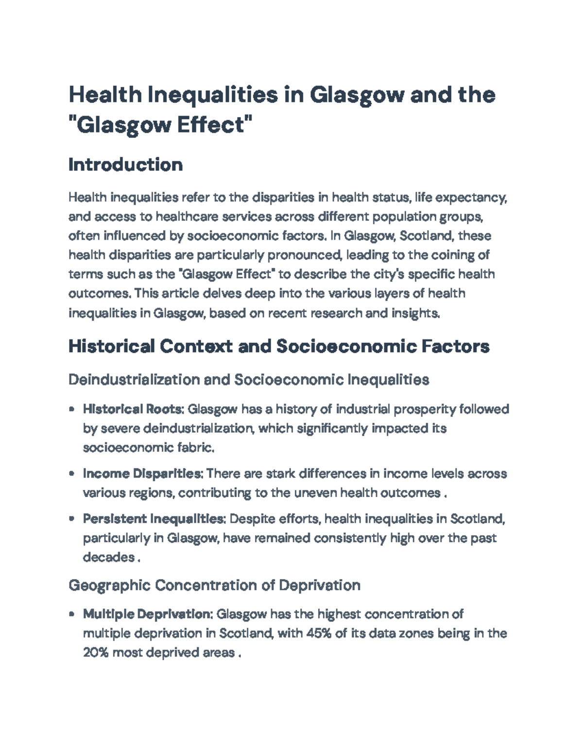 Health Inequalities and the "Glasgow Effect": Understanding the ...