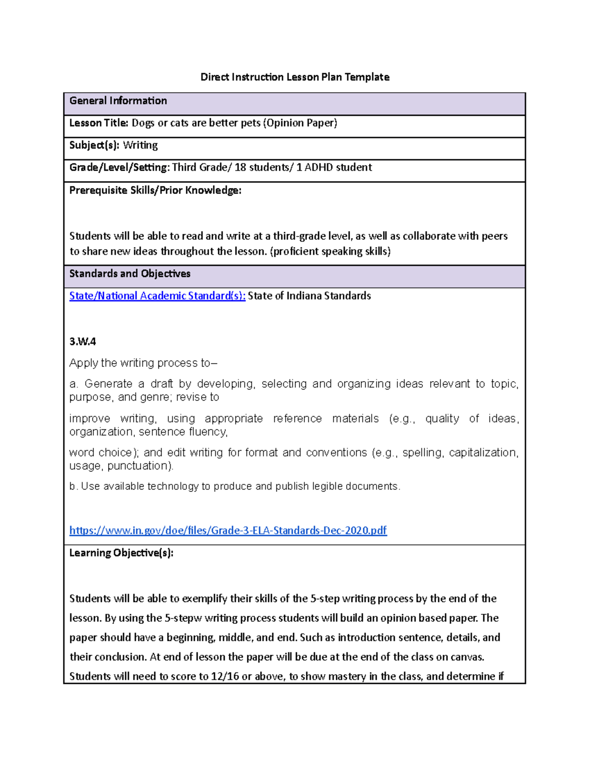 Lsm2 Task 1 - task 1 passed - Direct Instruction Lesson Plan Template ...