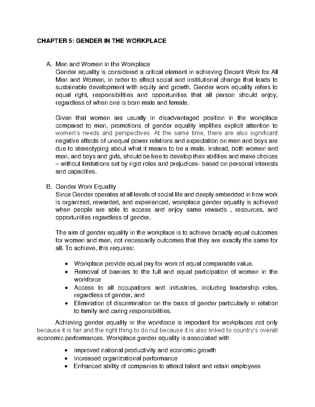 Gender and Society: Chapter 5 - Gender in the Workplace - Studocu