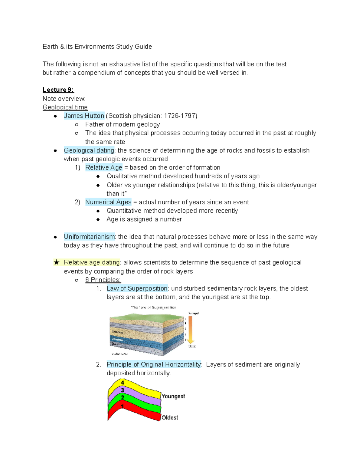 GEOL101 Final Exam Study Guide: Essential Concepts & Terminology - Studocu