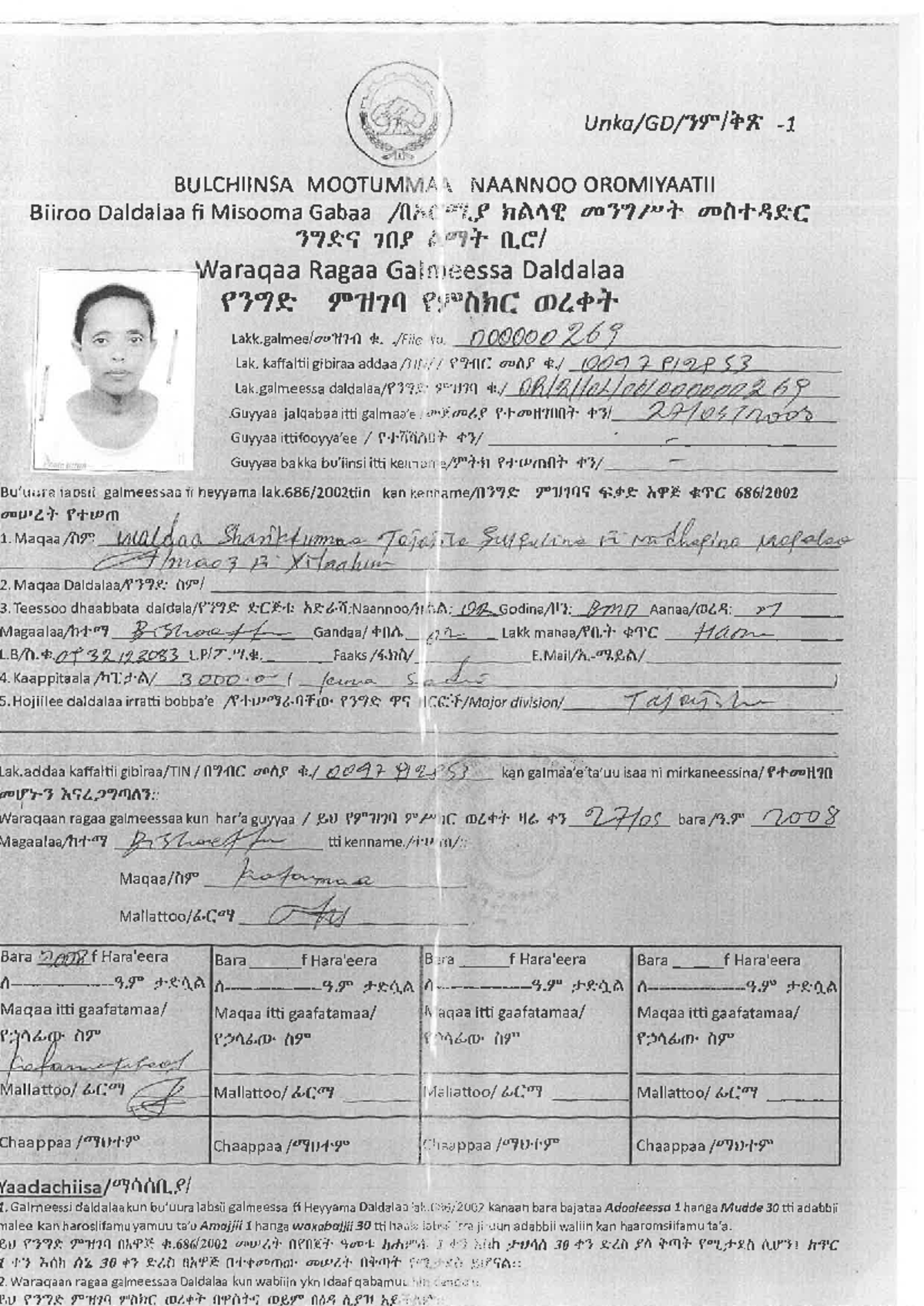 BULCHIINSA MOOTUMMAA NAANNOO OROMIYAATTI: Waraqaa Ragaa Daldalaa - Studocu