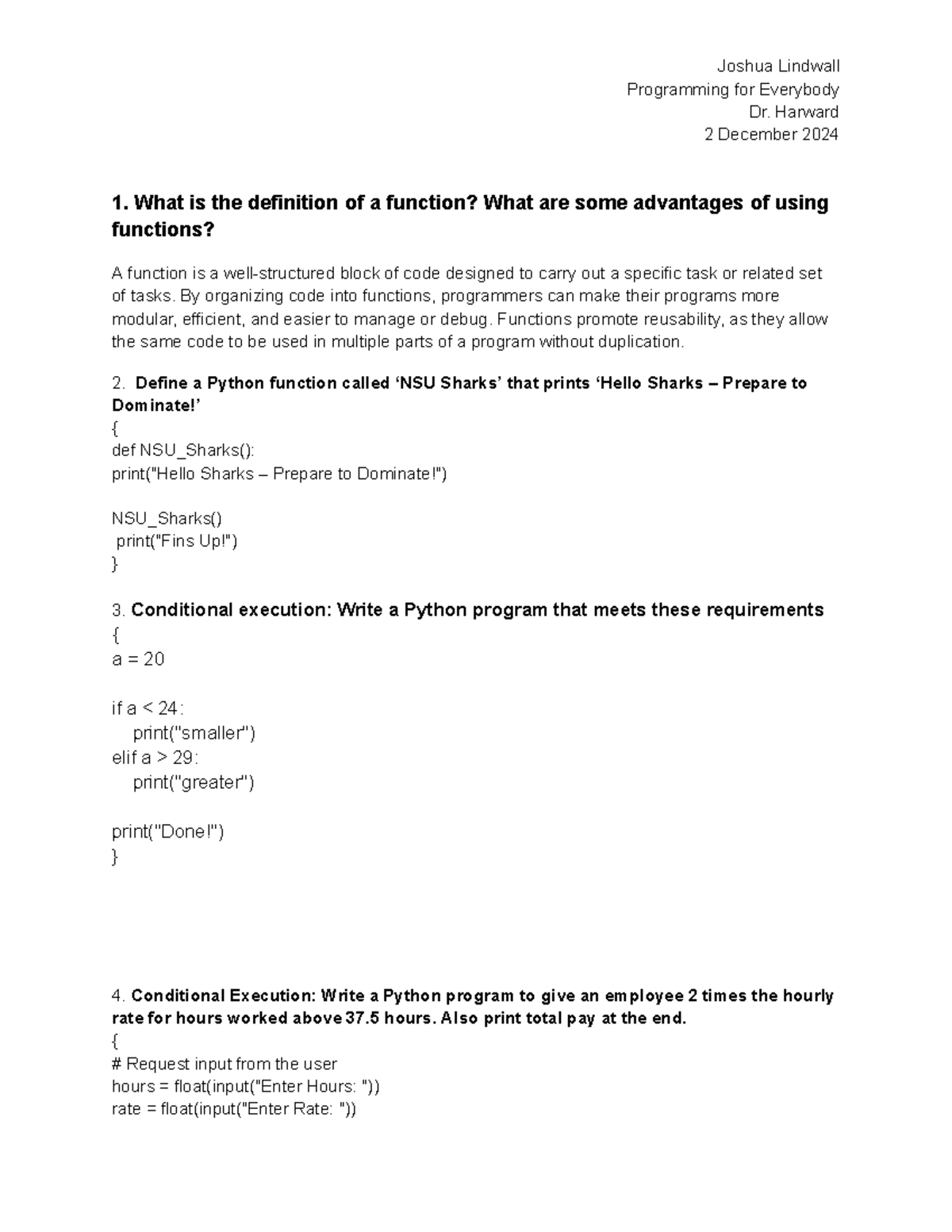Assignment 3 programming for everyone - Joshua Lindwall Programming for ...