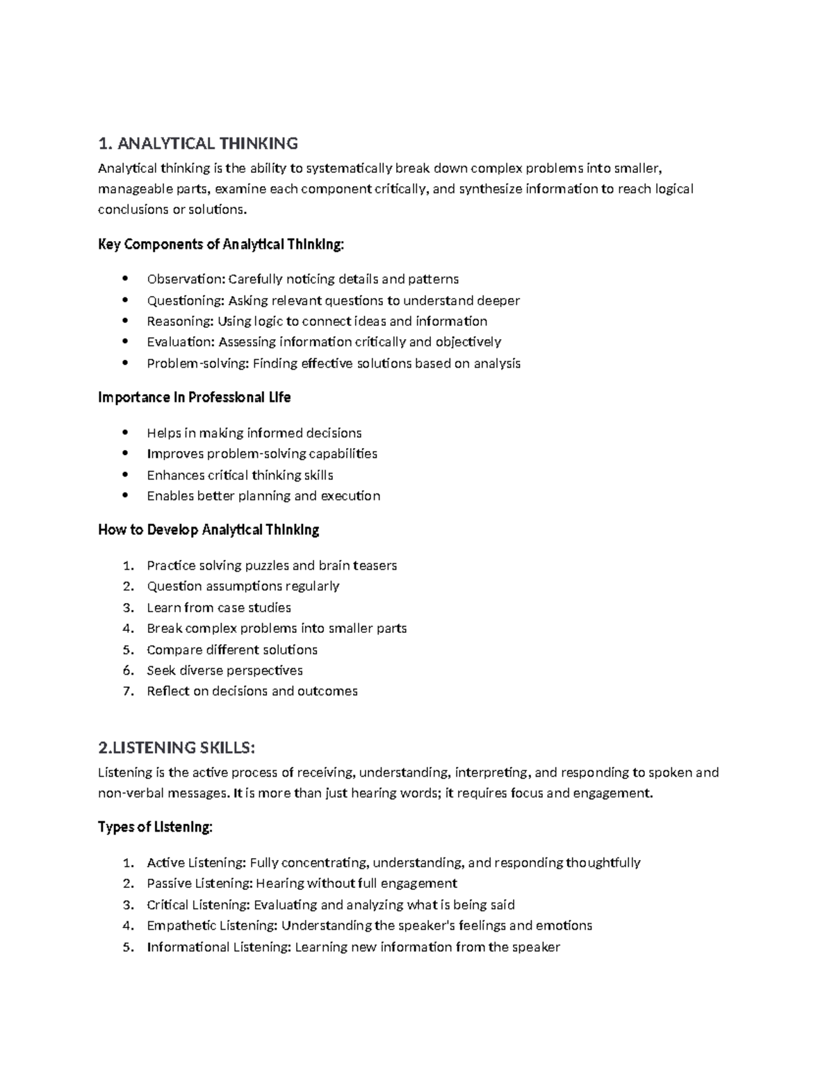 Skill Oriented - Unit 1: Analytical Thinking & Communication Skills ...