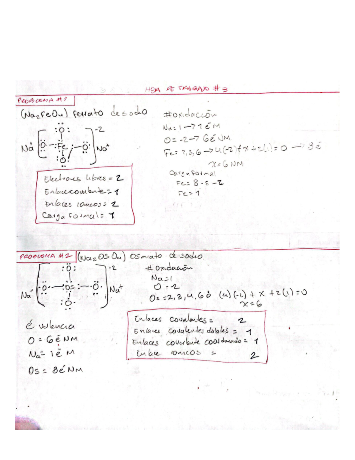 HT3 Química General - Problemas de Oxidación y Enlaces Covalentes - Studocu