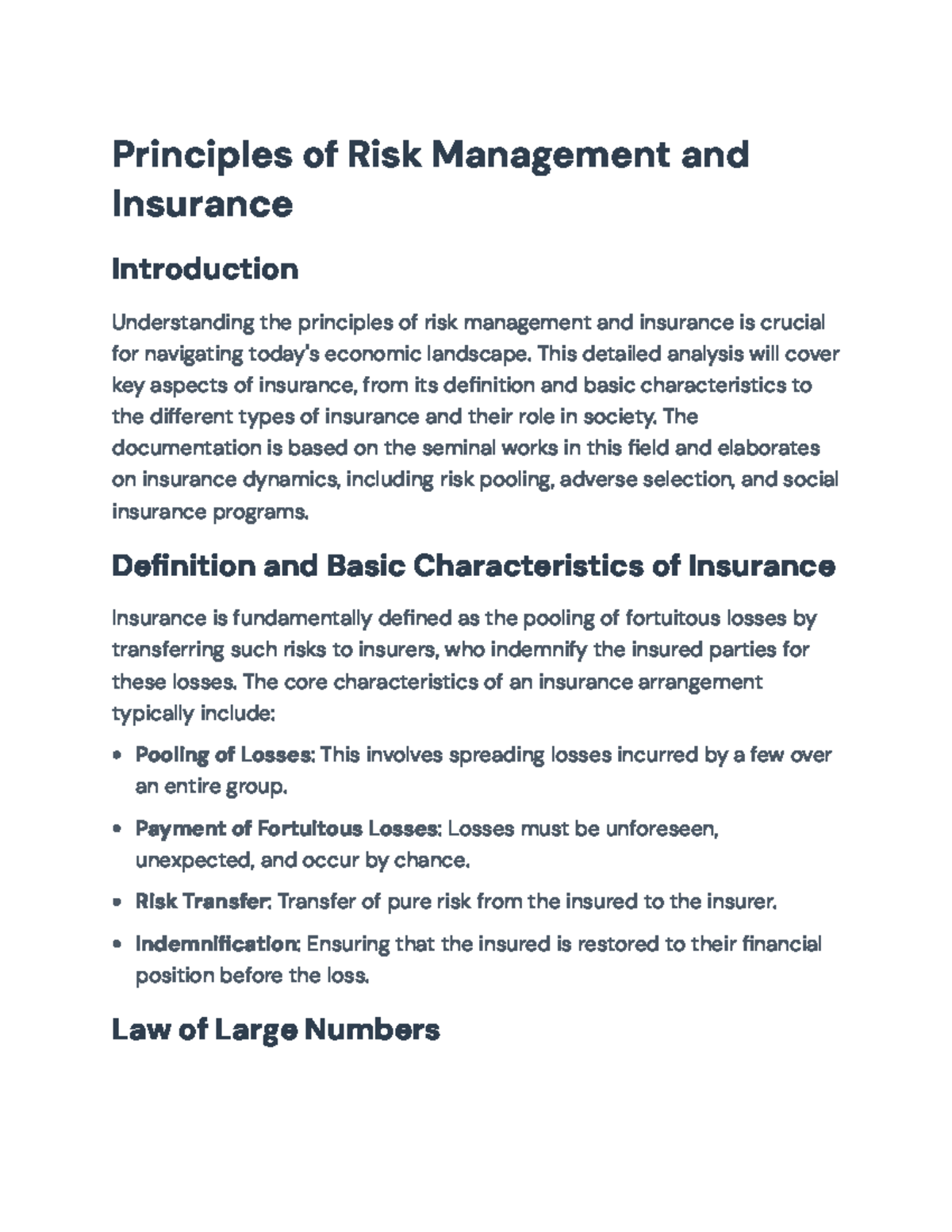 Principles of Risk Management and Insurance: Key Concepts and Benefits ...