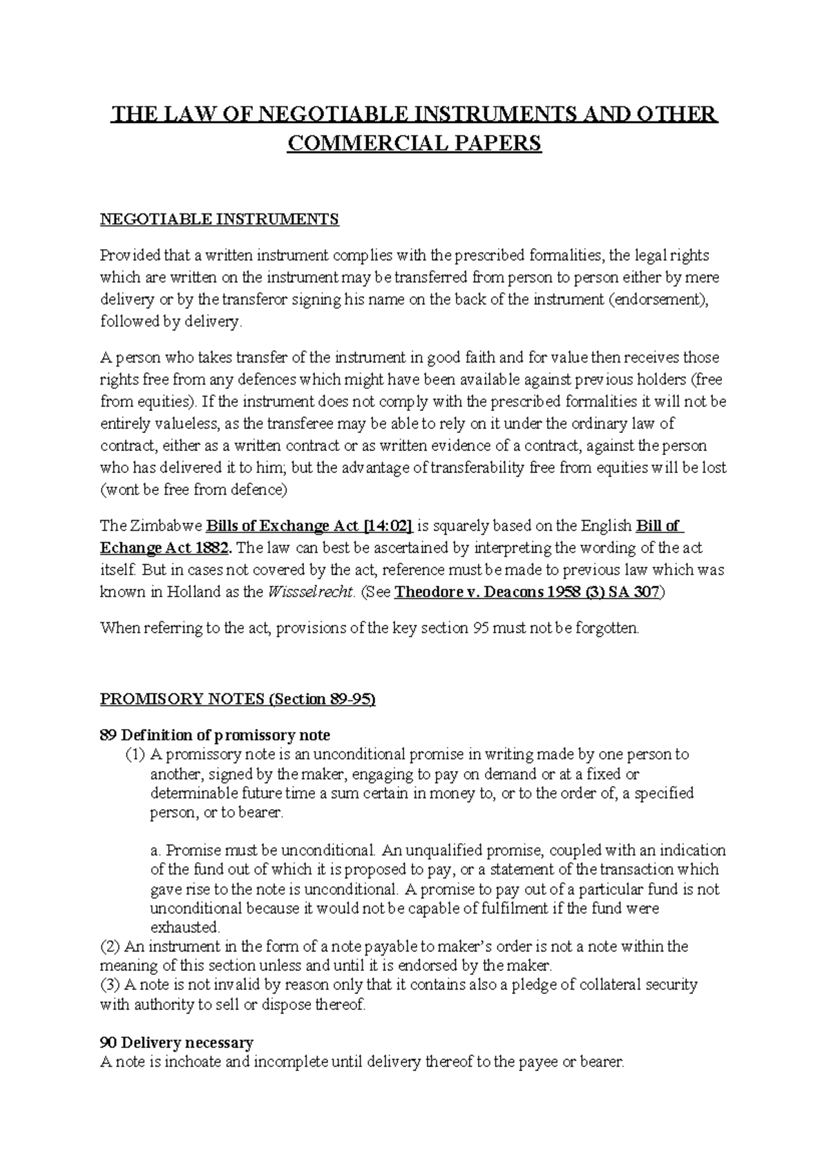 The Law of Negotiable Instruments & Commercial Papers: Key Insights ...