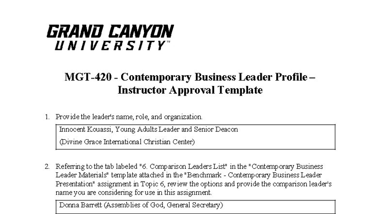 MGT-420-RS-Contemporary Business Leader Profile Approval Template - Studocu