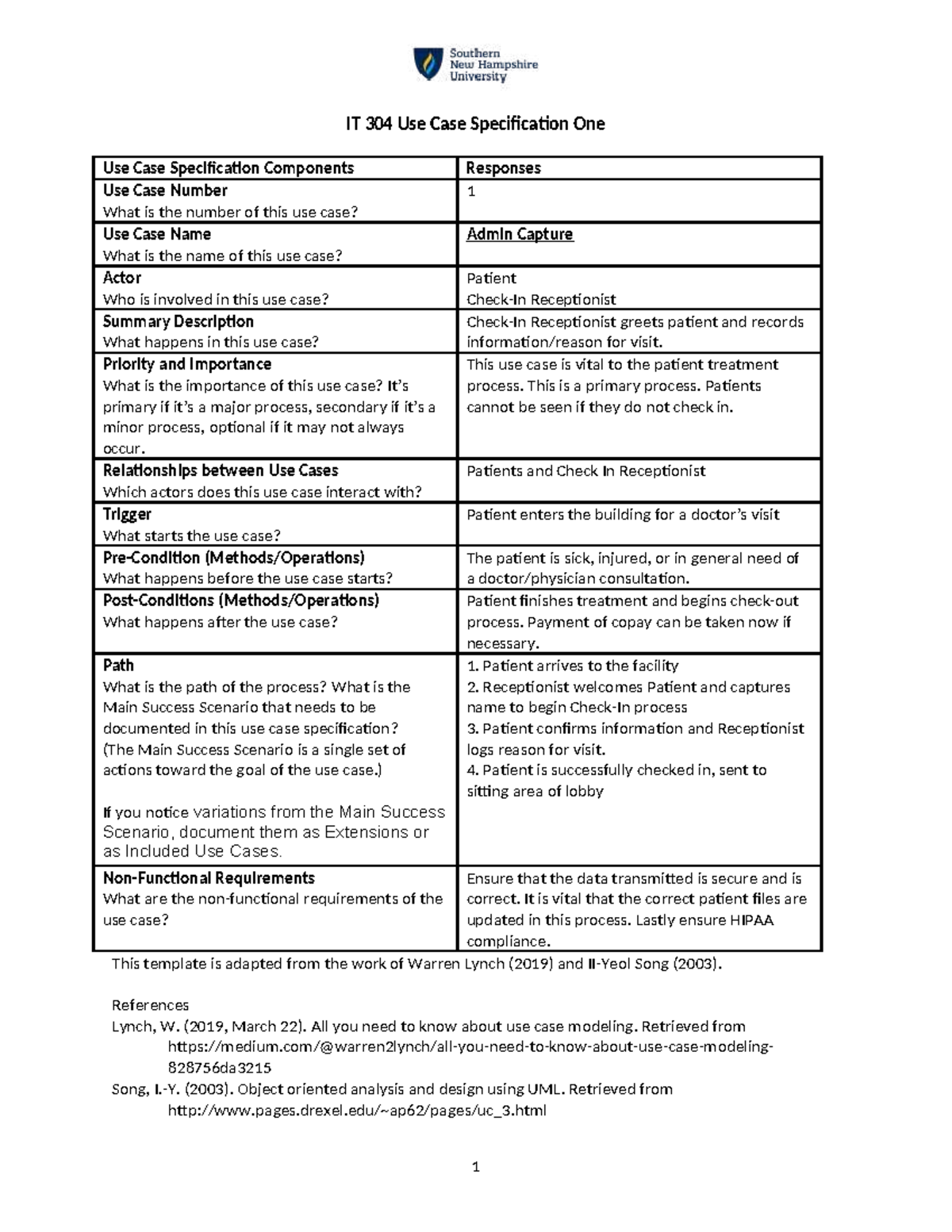 IT 304 Use Case Specification: Patient Check-In Process - Studocu