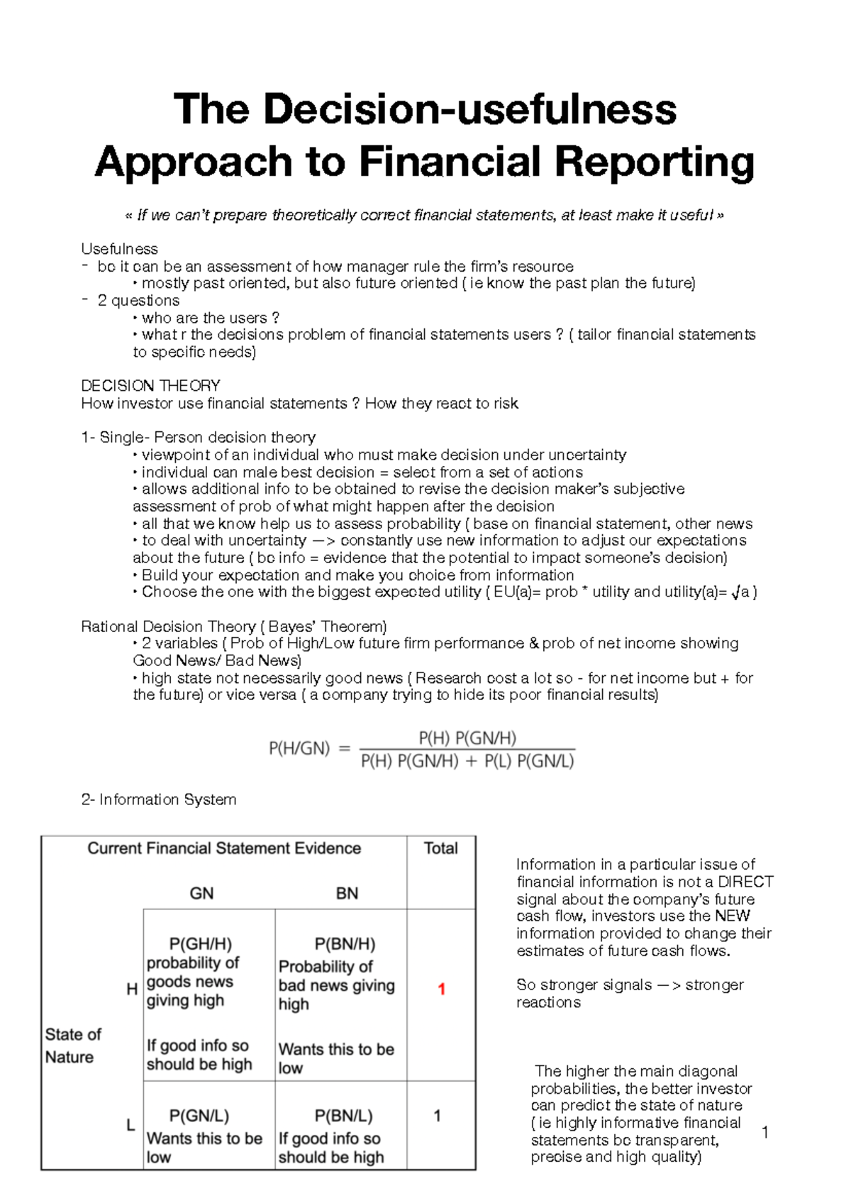 FIN 302 - Lecture Notes on Decision-Usefulness in Financial Reporting ...