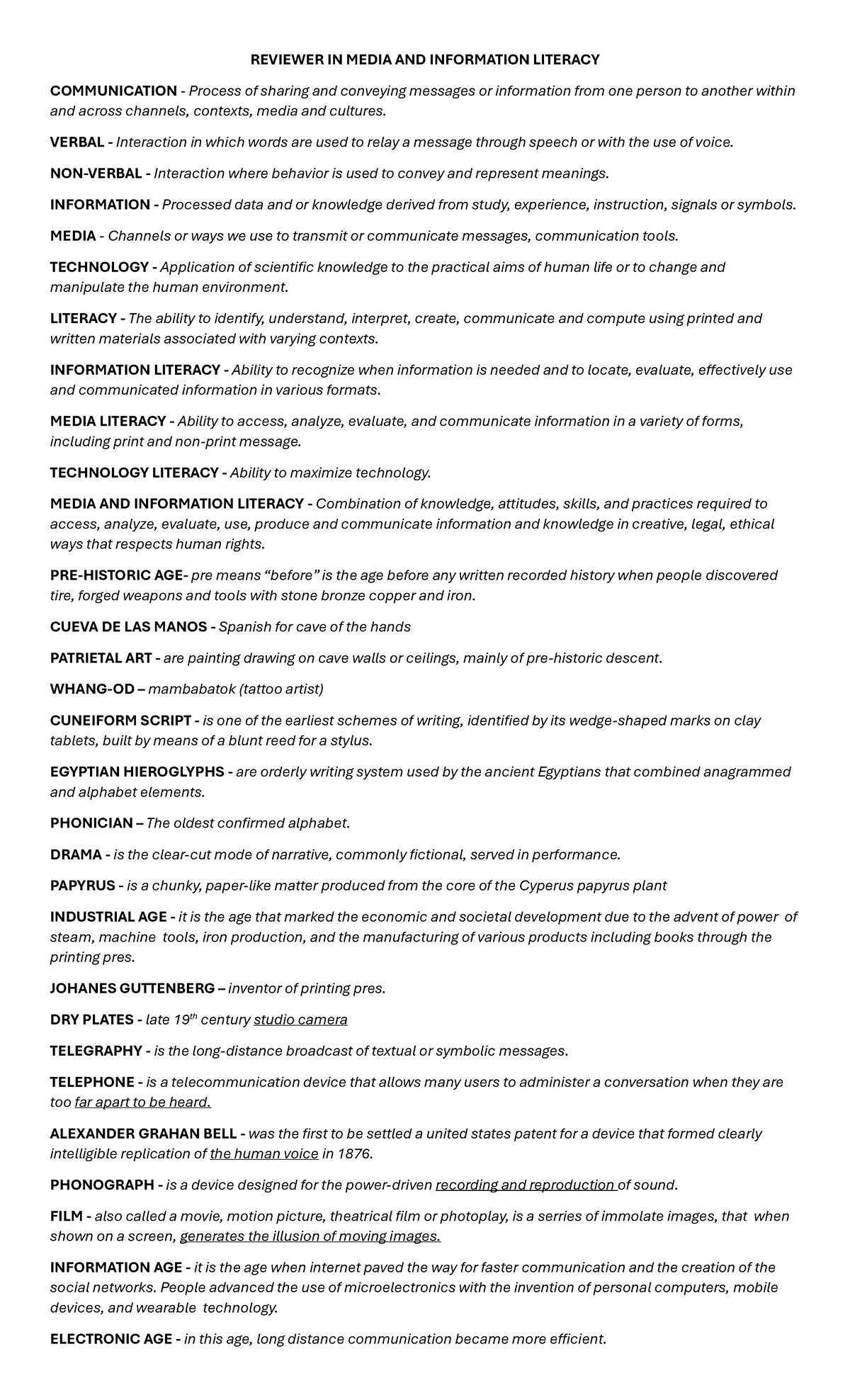 Reviewer IN Media AND Information Literacy - REVIEWER IN MEDIA AND ...
