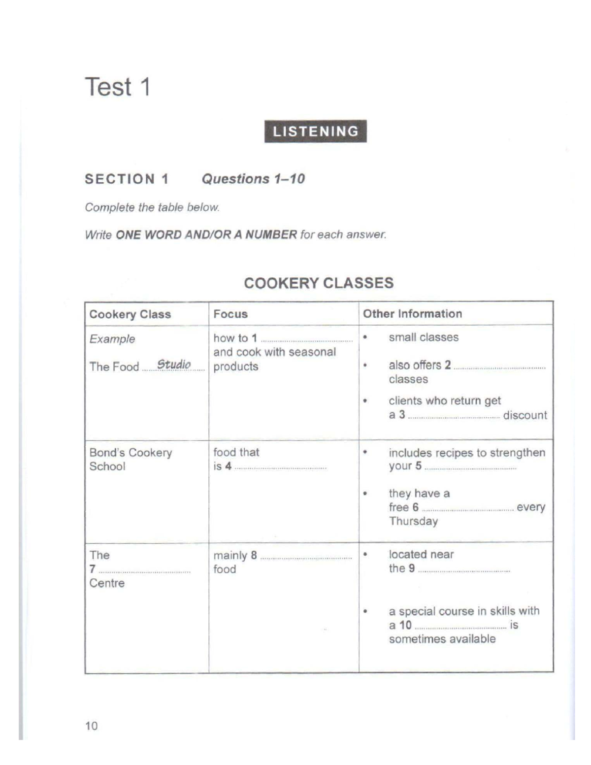 Listening Test 1 & 3 Questions and Answers (C13) - Studocu