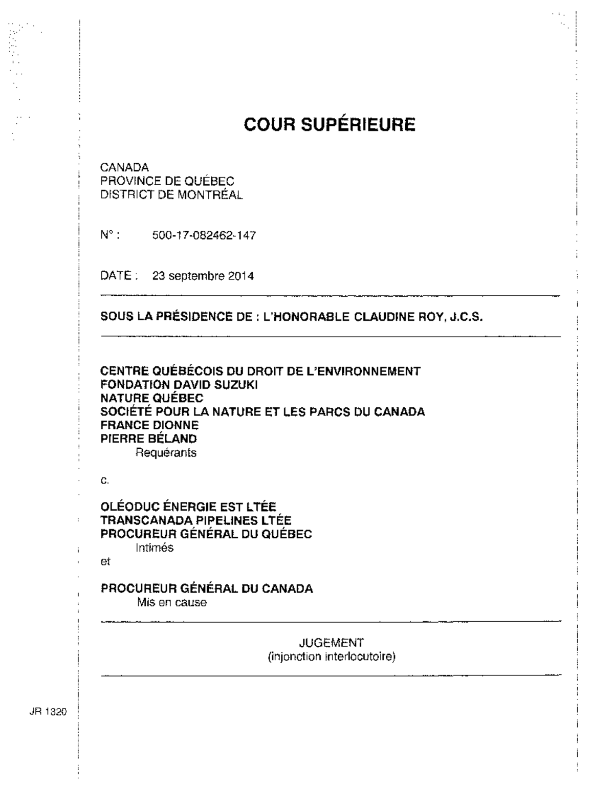 CQDE Jugement 14 09 23 injonction non annoté - JR 1320 COUR SUPÉRIEURE ...