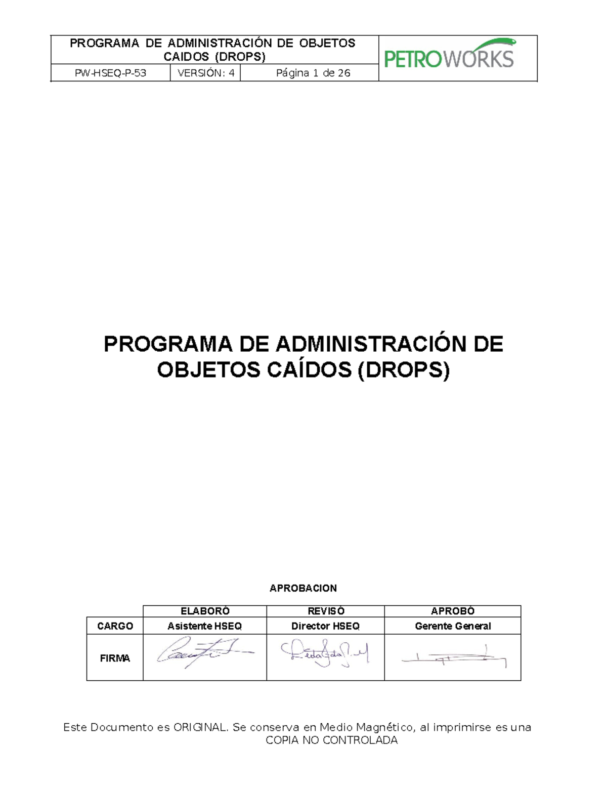 Programa de Administración de Objetos Caídos (DROPS) - Versión 4 - Studocu