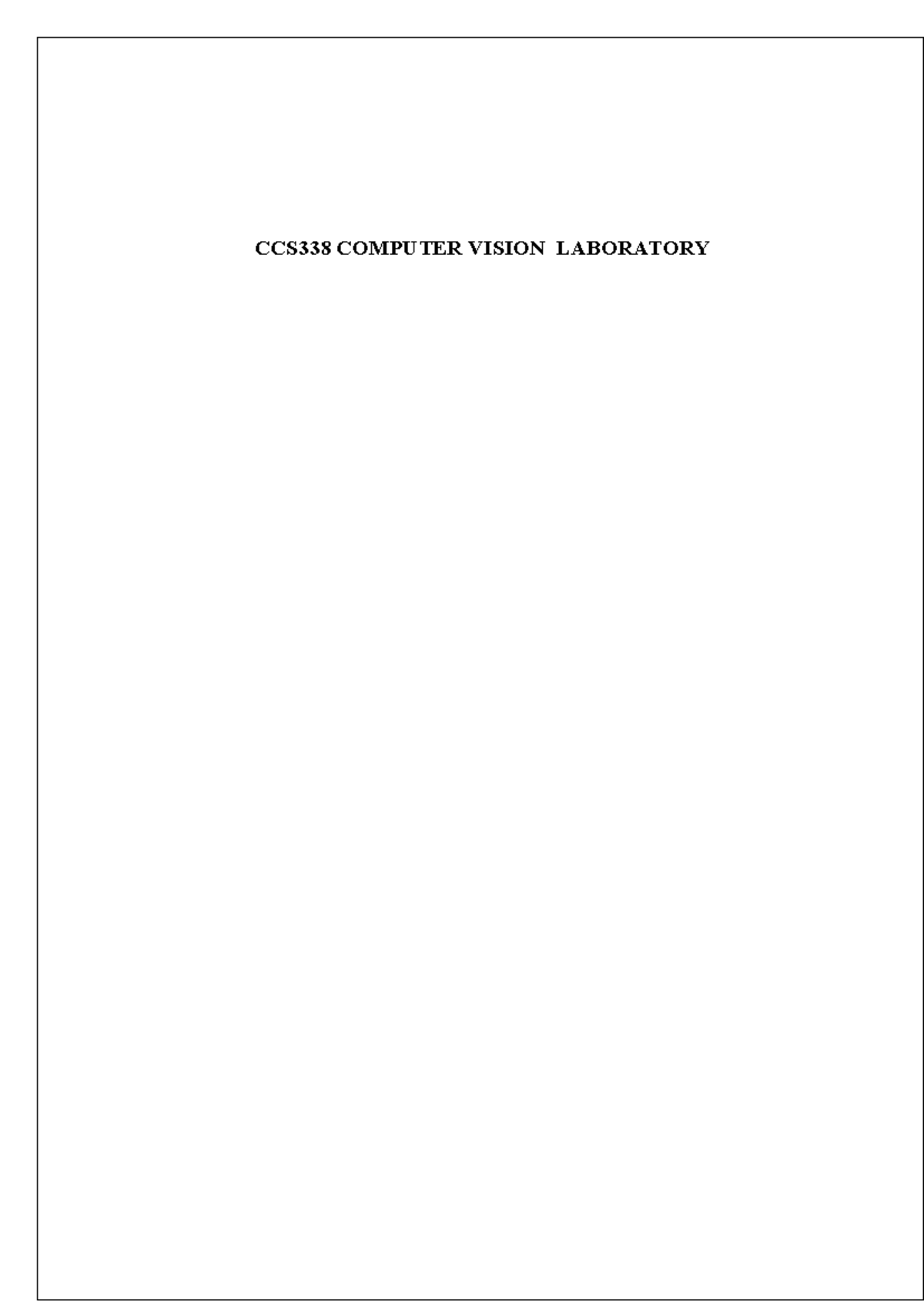 CCS338 Computer Vision Lab Manual: Image Processing Techniques - Studocu
