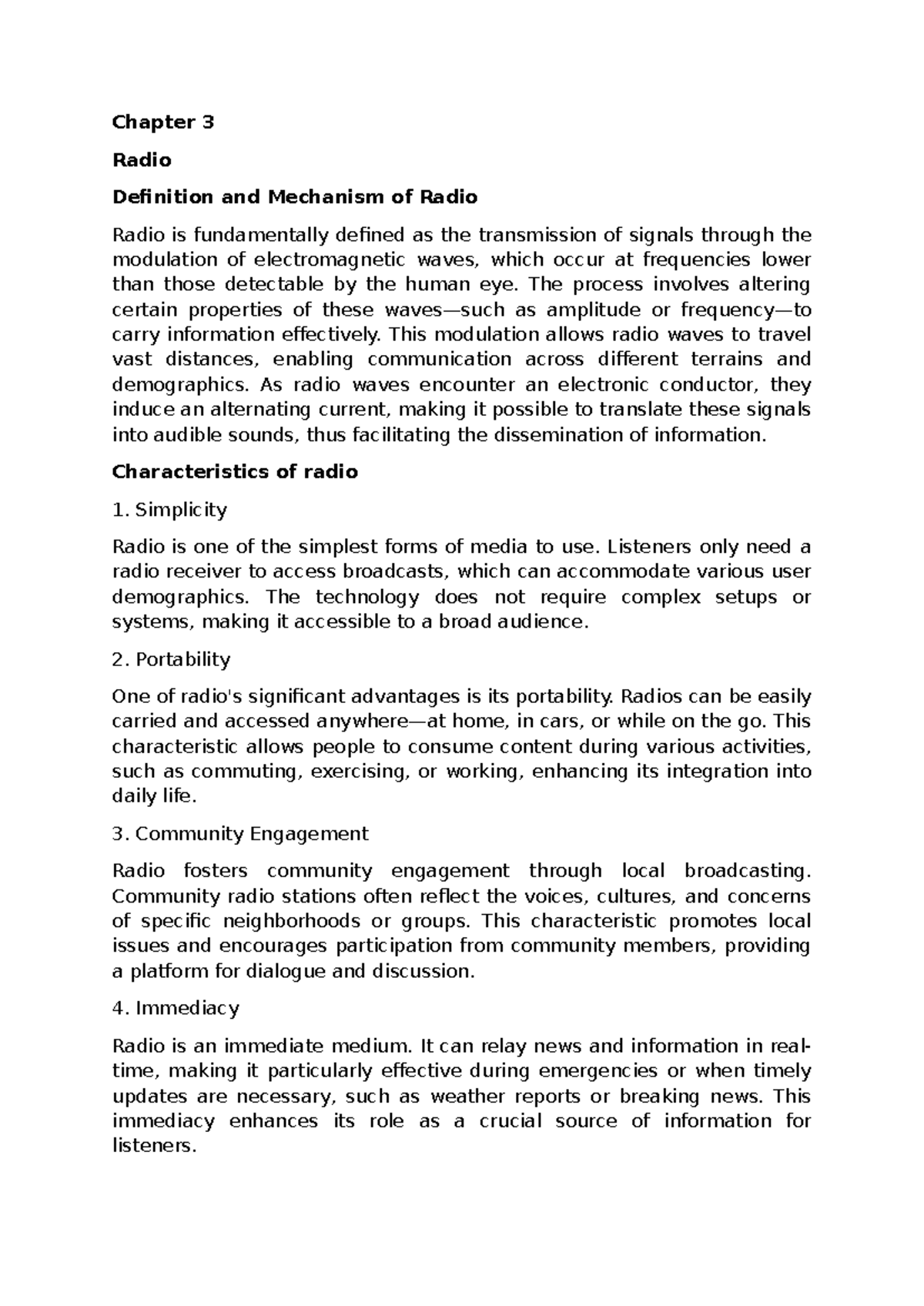 Understanding Radio: Characteristics, Stations, and Regulations (Course ...