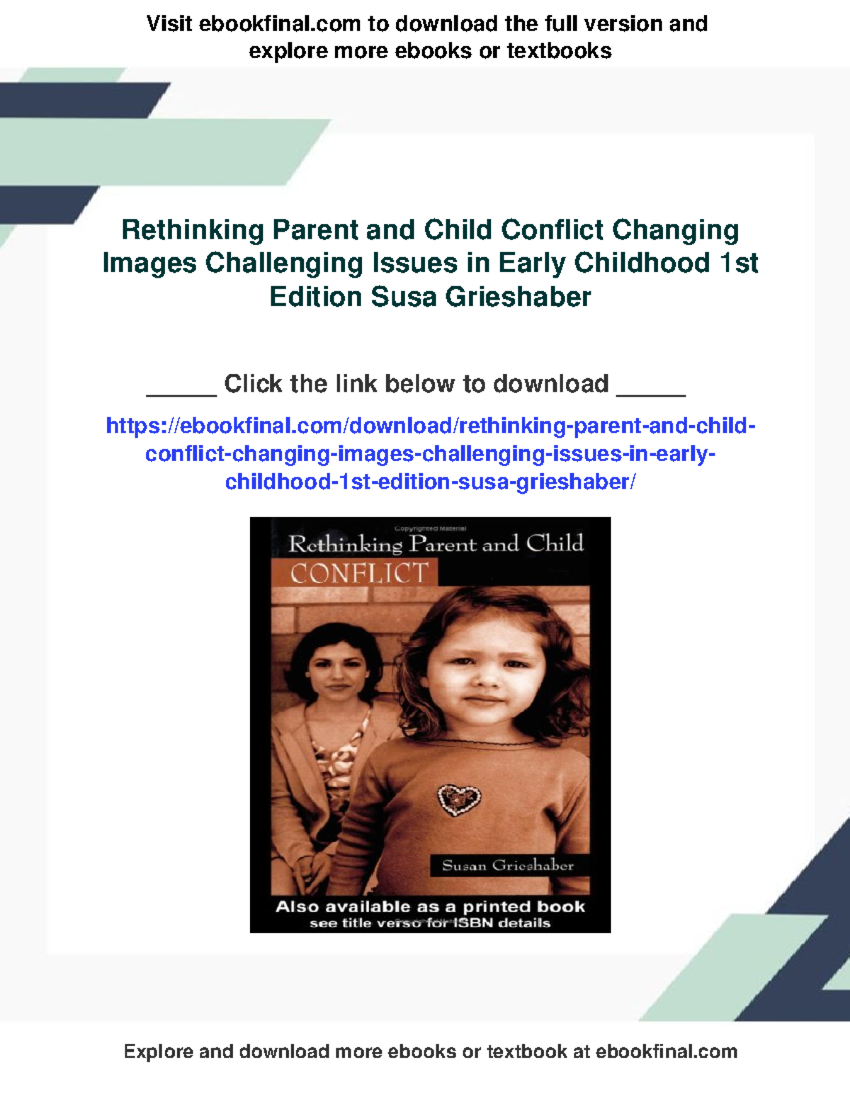 Rethinking Parent-Child Conflict: Insights from Early Childhood Studies ...