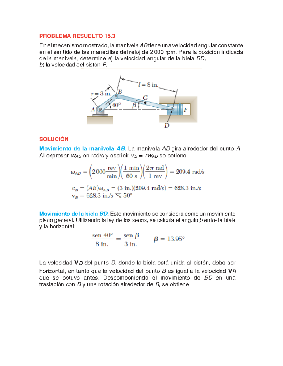 379345293 Problema Resuelto 15: Dinámica de Mecanismos - Document Preview