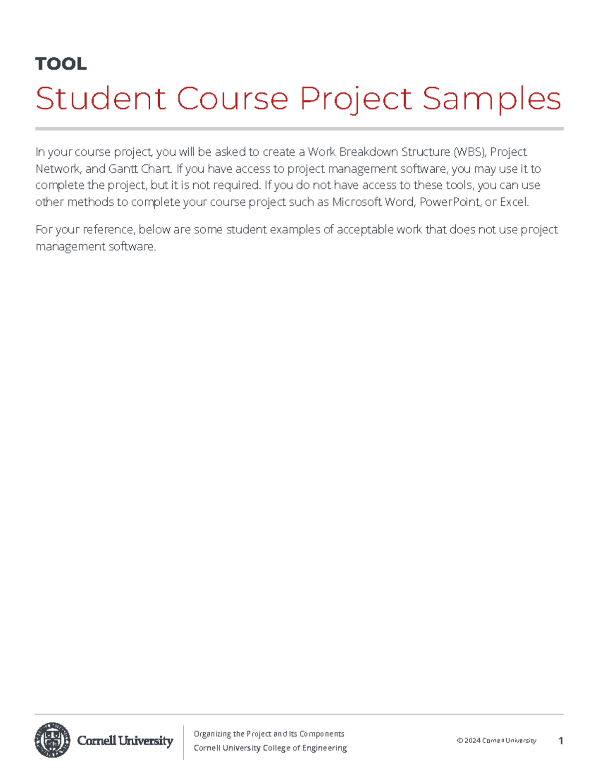 Cepm501 tool-project-samples - © 2024 Cornell University 1 ...