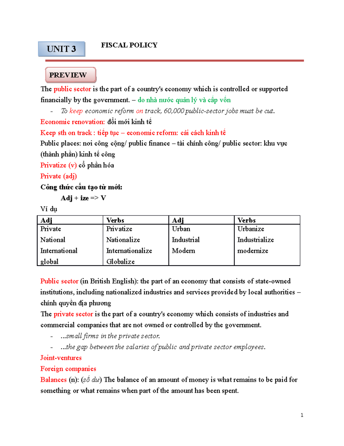 UNIT 3 Fiscal Policy - tài liệu tiếng anh chuyên ngành của cô Trần Thị ...