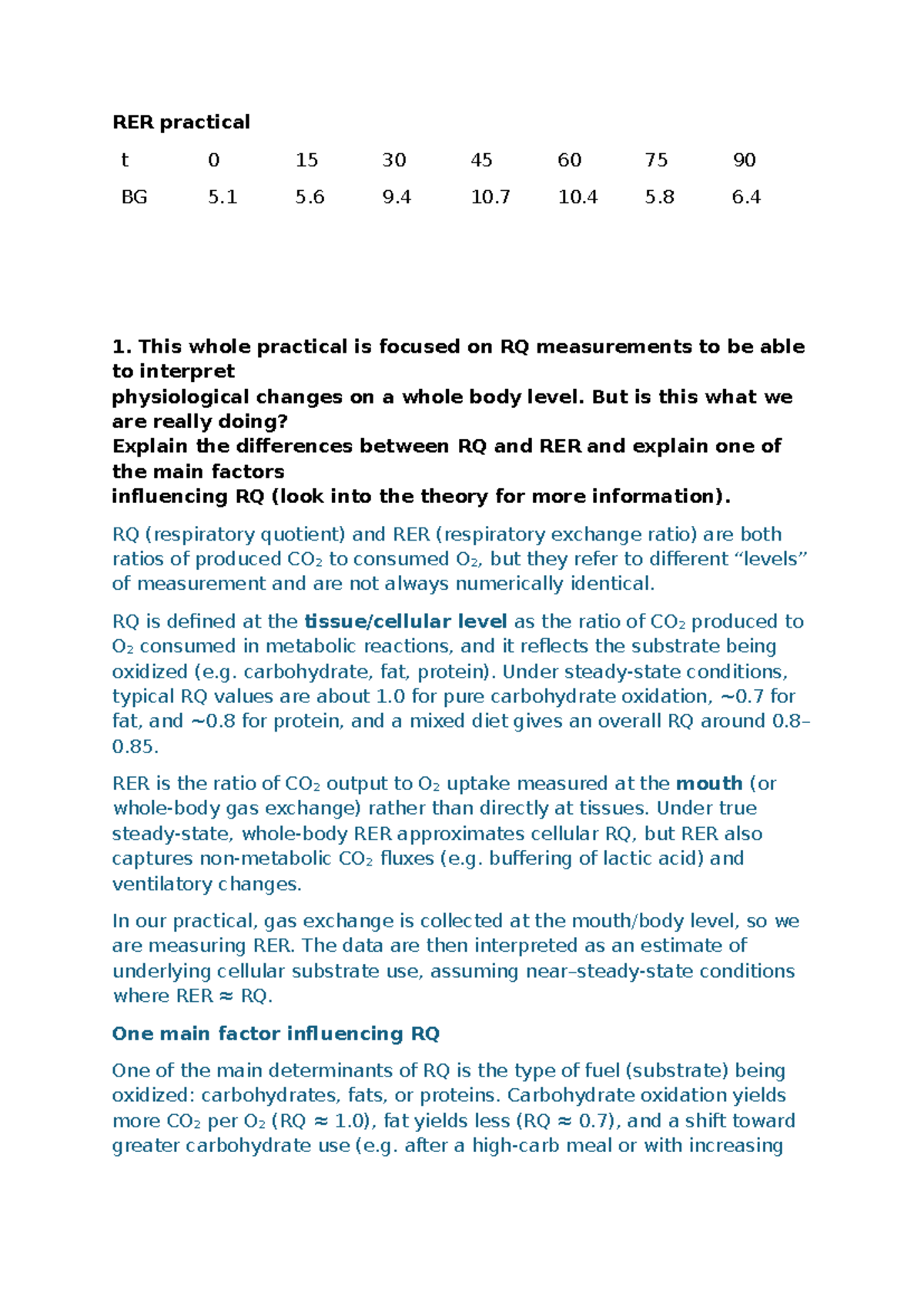 RER Practical Analysis: Understanding RQ Measurements and Implications ...