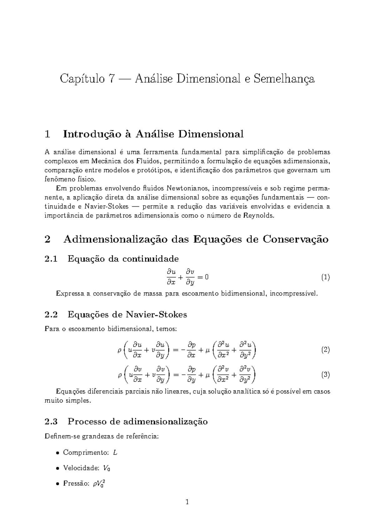 Resumo da Prova 2 - Mecânica dos Fluidos: Dimensões e Adimensionalidade ...