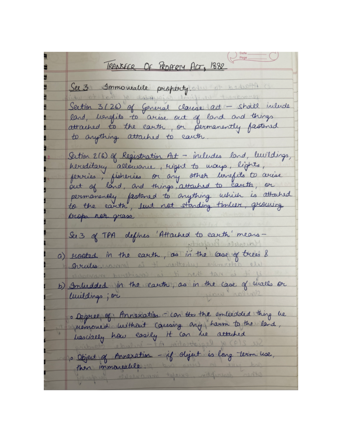 TPA 1882 - Transfer of Property Act Notes & Key Concepts Analysis - Studocu
